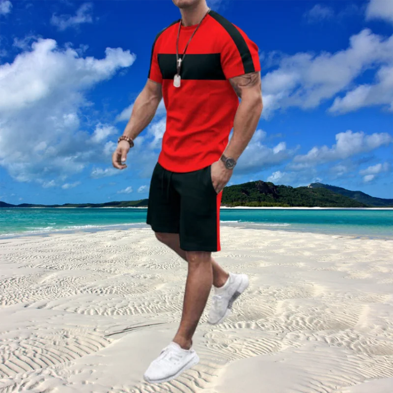 2023 Summer Tracksuits For Men  3D Printed RoseT-Shirt Suit Street Casual Two-Piece Men's Oversized Men's 2-Piece Sportswear