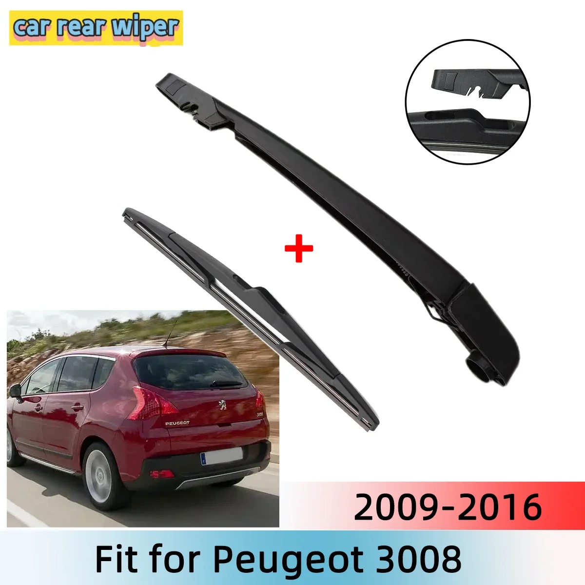 

Rear Wiper Blade & Arm Set Kit For Peugeot 3008 2009-2016 Windshield Windscreen Rear Window