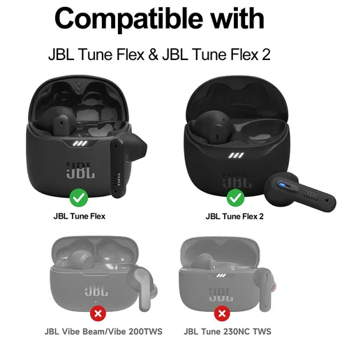 Imagen 2 del producto Funda SURITCH para JBL Tune Flex 2 / JBL Tune Flex resistente a los golpes con mosquetón cerradura de tapa magnética Kit de limpieza herramienta de extracción