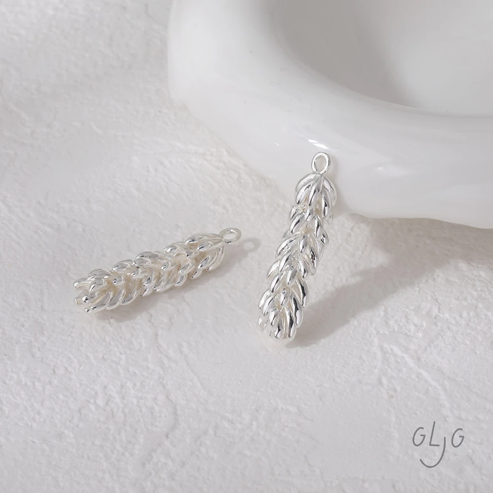 4 pezzi in ottone placcato oro 14 carati con ciondolo a forma di grano, materiale per bracciale, gioielli fai da te, forniture per accessori