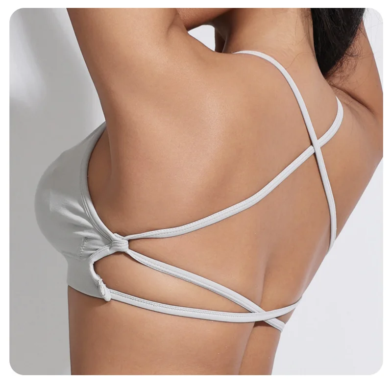 Peach Hip Lifting Suit Back Cross Sports Bra Shockproof Bra Quick Drying Shorts Set Gym Fitness Running Yoga Suit image 5