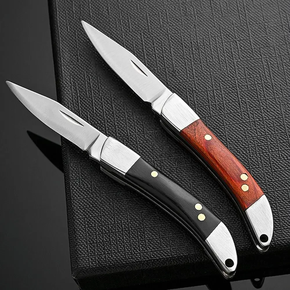 Wooden Handle Portable Sharp Cutter Rust-resistant Stainless Steel Outdoor Folding Cutter Multi-purpose High Hardness view 3