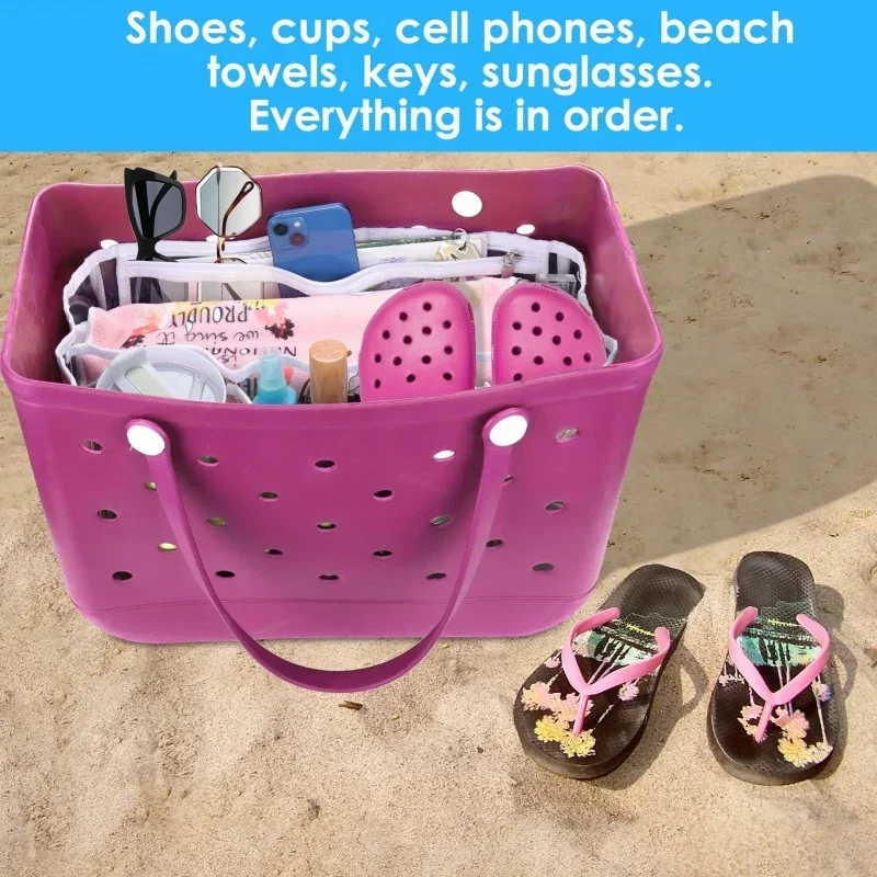 Simple Beach Bag Accessories XL Large Waterproof Storage Inner Bag Transparent Insert Divider Liner Sundries Organization Gift
