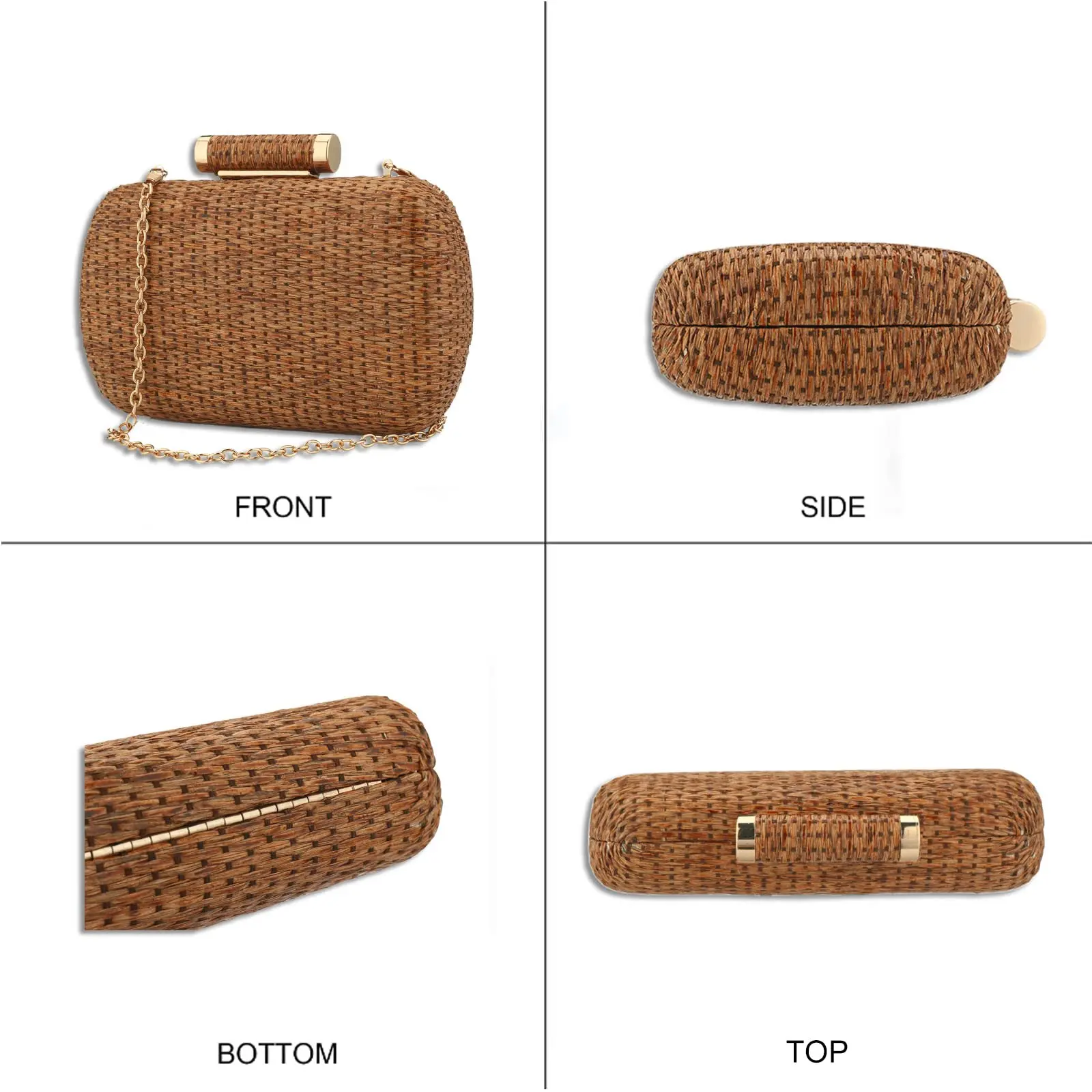 Straw Clutch Purse for Women Wedding Hand-Woved Evening Straw Shoulder Handbag Party Wedding Summer Beach Bag Wicker Clutch Sac