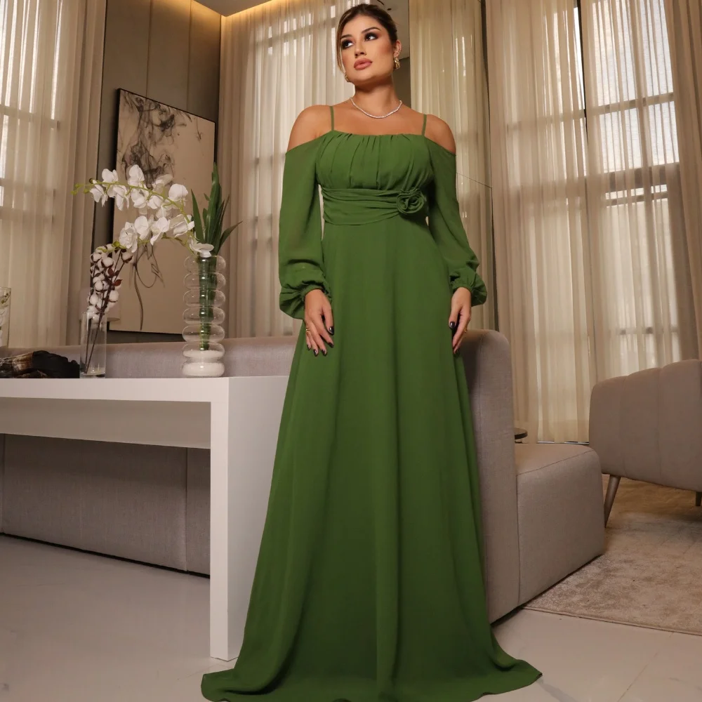 

Customized Modern Style Jersey Pleat A-line Off-the-shoulder Long Dresses Evening Dresses Pastrol Unisex Chinese Style Formal Ca