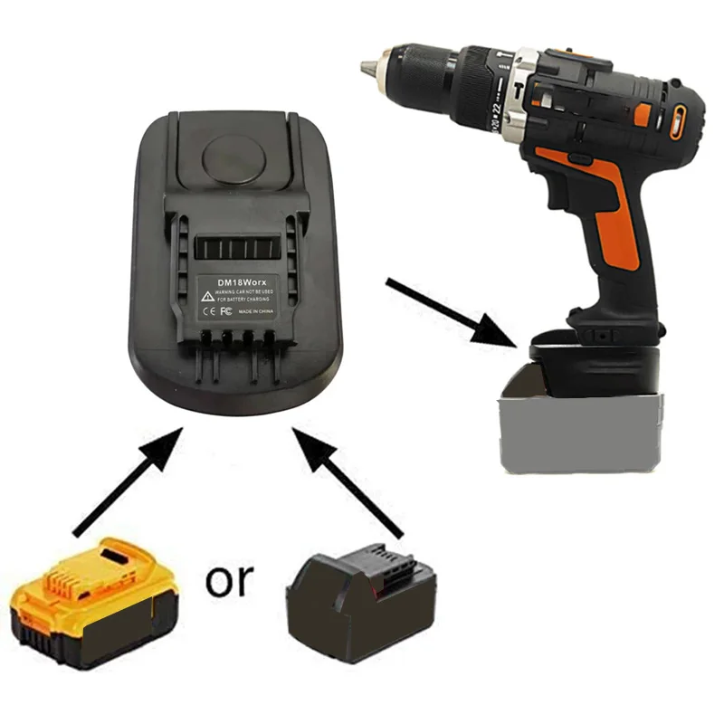 

Battery Adapter for Dewalt for Milwaukee 18V Li-Ion Battery Converted To for Worx 20V 4PIN Orange Electric Power Tools Use