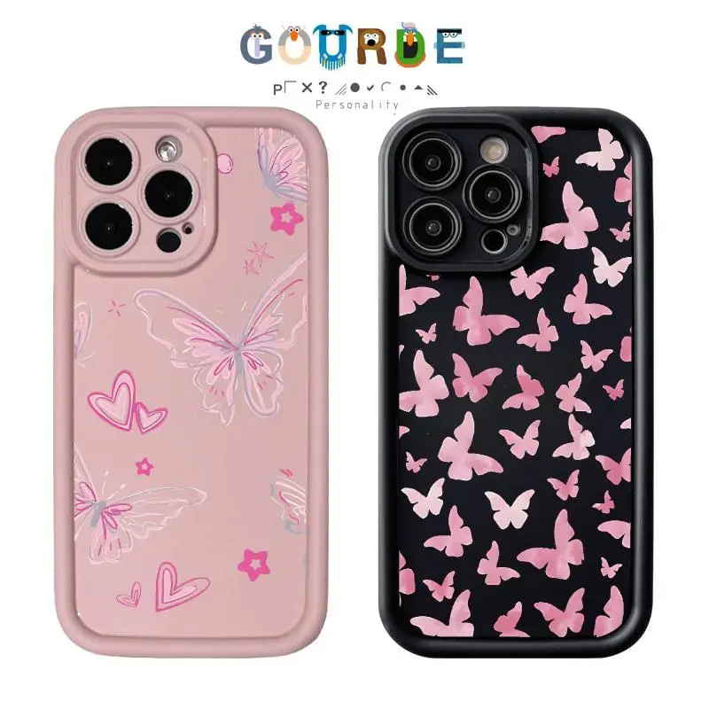 

Gourde Beautiful Butterfly patterns Phone Case for Iphone 16 15 14 12 13 11 Pro Max IP 7 8 Plus Iphon X XS XR Xs Max