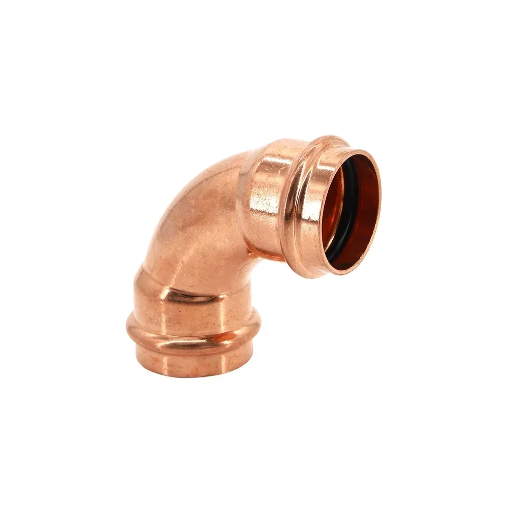 15-54mm Copper Compression Elbow 90 Degree Clean Water Pipe Joint European Standard V-shaped Right Angle Bend