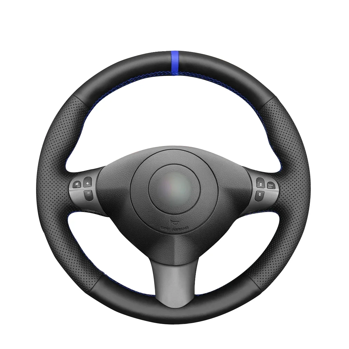 Blue Maker Black Leather Car Steering Wheel Cover for Alfa Romeo 147 2000 2001 2002-2010 GT 2004 2005 2006 2007 2008 2009 2010