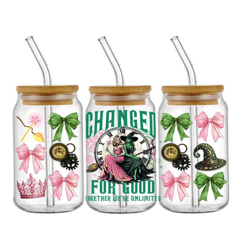 Ariana Magic Wickde Sticker UV DTF Cup Wrap 16oz Sticker Libbey Glas Kan Transfer Sticker Wasbaar Zelfklevende Aangepaste Sticke