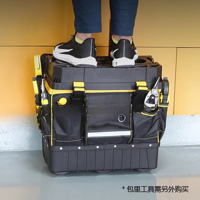 Pull rod toolbox with wheels  drag rod box  large pull rod roller canvas  thickened  wear-resistant