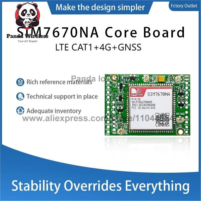 

SIMCOM SIM7670NA Основная плата GPS CC-MCore-SIM7670NA LTE CAT1+4G+2G+BT+GNSS 23PIN B1/B3/B5/B7/B8/B20