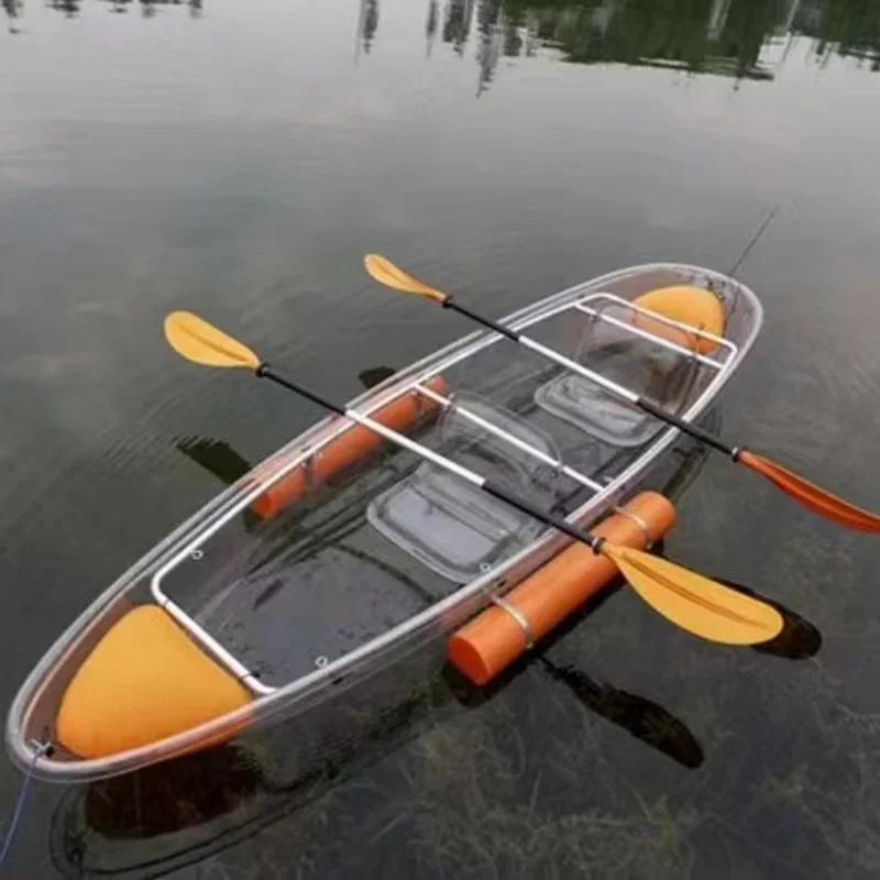 Desain baru bahan PC tahan lama 2 orang bening Pedal Kayak transparan perahu