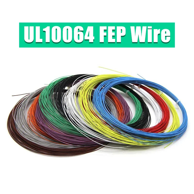 10~100m UL10064 FEP Wire Ultra Fine (No scroll) 40/36/34/32/30/28/26 AWG PTFE Plastic Solder High Conductivity Copper Line