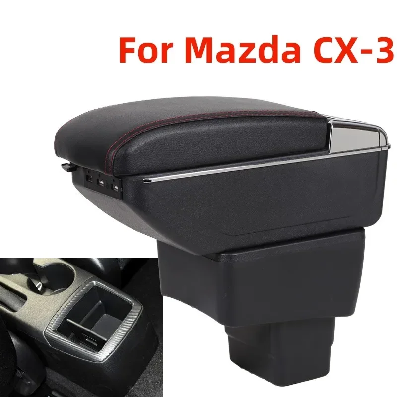 For Mazda CX-3 armrest box Modification of the Central Armrest Box of Special Purpose Vehicles Dual Layer USB Charging