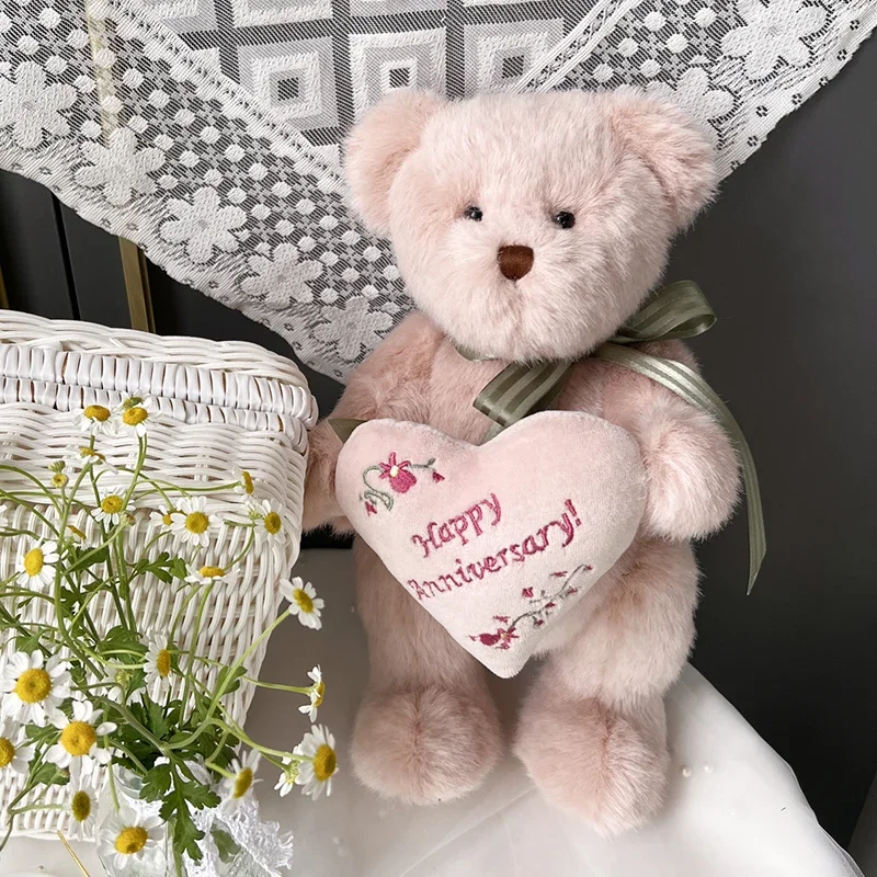 Pluche teddybeer pluche knuffels met Memorial Day of Love pluche gezamenlijke teddybeer pop kinderspeelgoed meisje geschenken schattig huisdecor