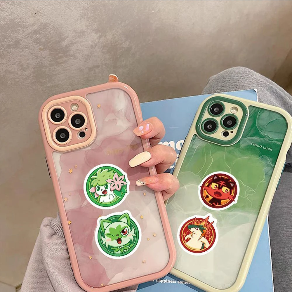 10/30/50/100 Uds. Pegatinas bonitas de Pokemon Anime Psyduck Pikachu calcomanías de dibujos animados DIY papelería portátil teléfono pegatina de juguete clásica para niños