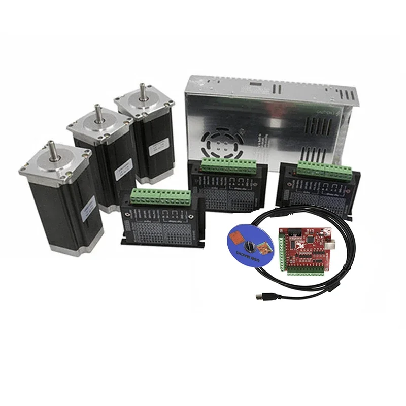 Nema 23 Stepper Motor Set  +TB6600 Driver+ Breakout Board+350W Power Supply CNC Router