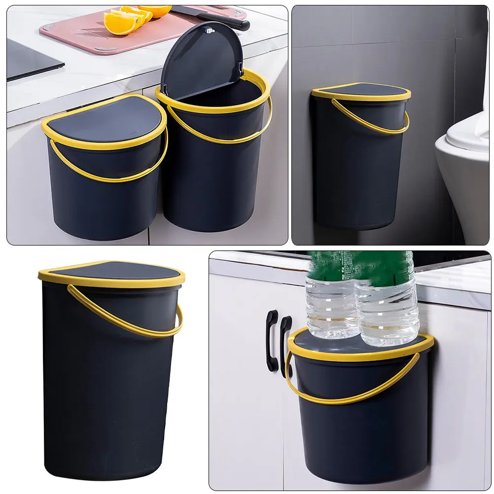 Hanging Trash Can Covered Creative Multi-Functional Kitchen Garbage Bin Wall-Mounted Waste Storage Container
