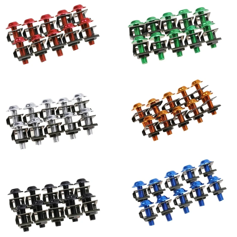 10Pcs Corrosion Resistant Motorcycle Fairing Body Bolts M6 6mm Universal Bolts