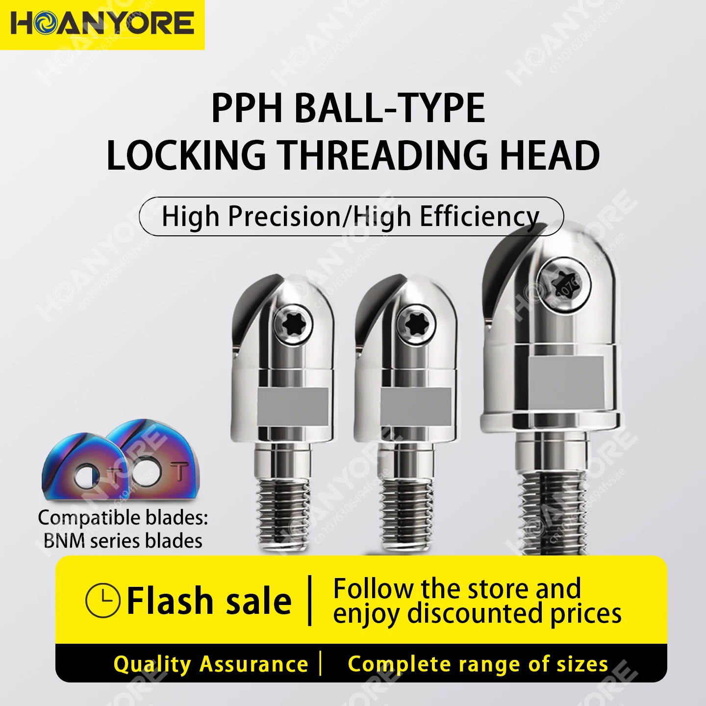 PPH Seismic-Resistant Locking Threaded Head, BNM-Style Semicircular Precision-Milled Ball Cutter, BNM-160 Carbide Cutter Shank