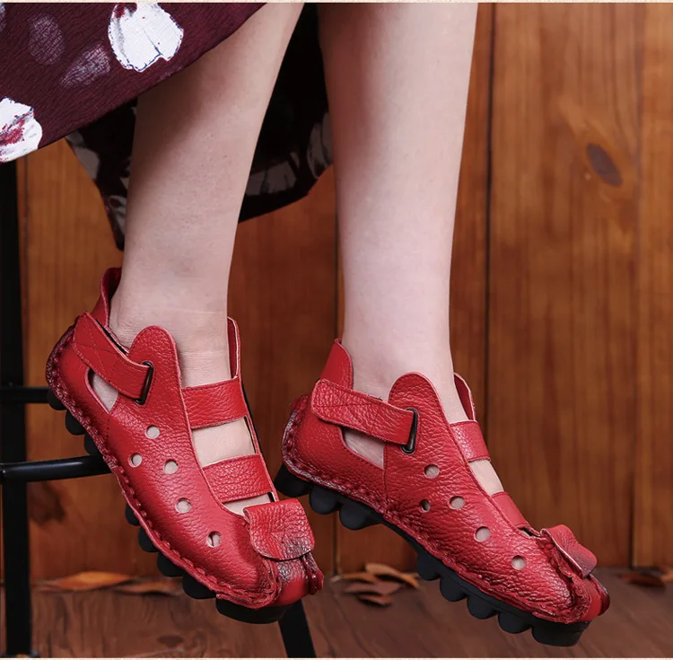 Xiuteng estate nuovo fondo morbido scarpe in pelle piatta personalità Casual donna sandali Tunnel sandali fatti a mano Vintage per la primavera