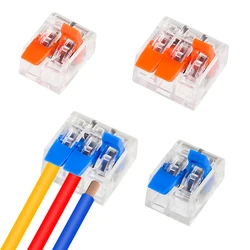 50pcs Quick Wire Connectors Plug-in Universal Compact Home Wiring Cable Connector 2/3 Pin Conductor Terminal Block