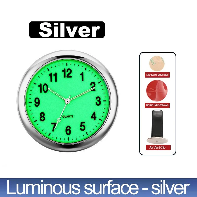 Auto Uhr Leuchtende Autos Interne Stick-On Mini Digital Uhr Mechanik Quarz Uhren Auto Ornament Auto Zubehör Geschenke