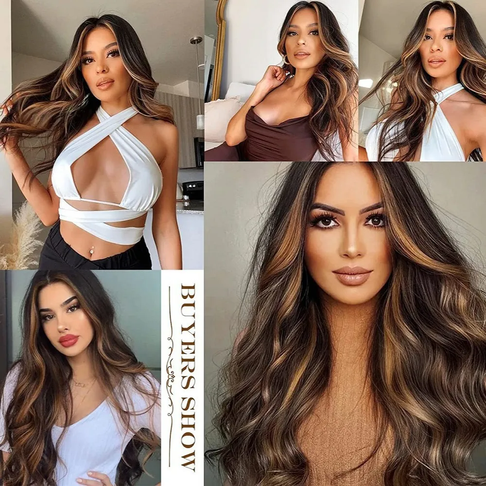 foreign-trade-european-and-american-wigs-front-lace-women's-big-waves-long-curly-hair-high-temperature-silk-chemical-fiber