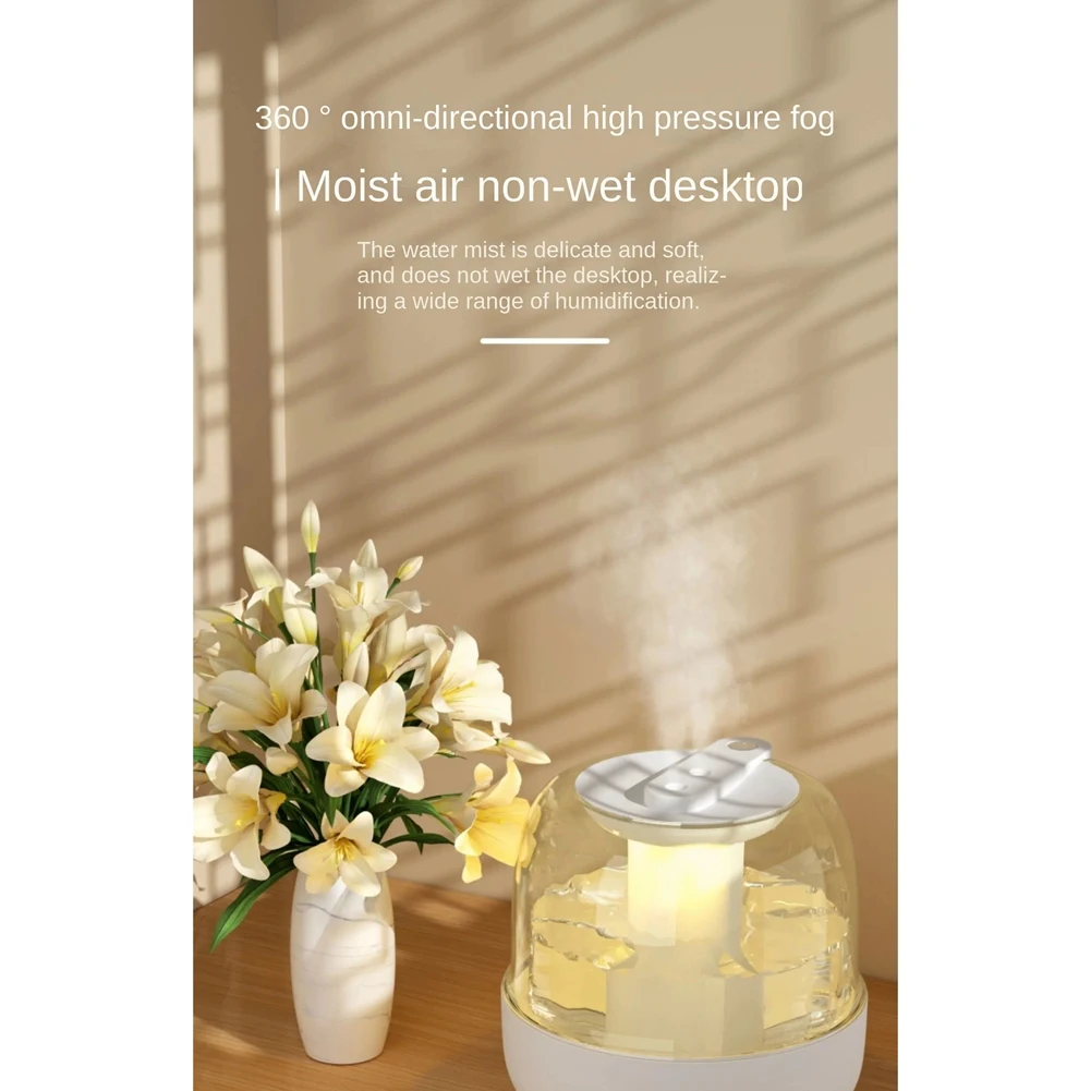 가정용 USB 아로마 테라피 가습기, 4L 가습기, LED 램프 포함 공기 청정기, 데스크탑 미스트 메이커, 녹색