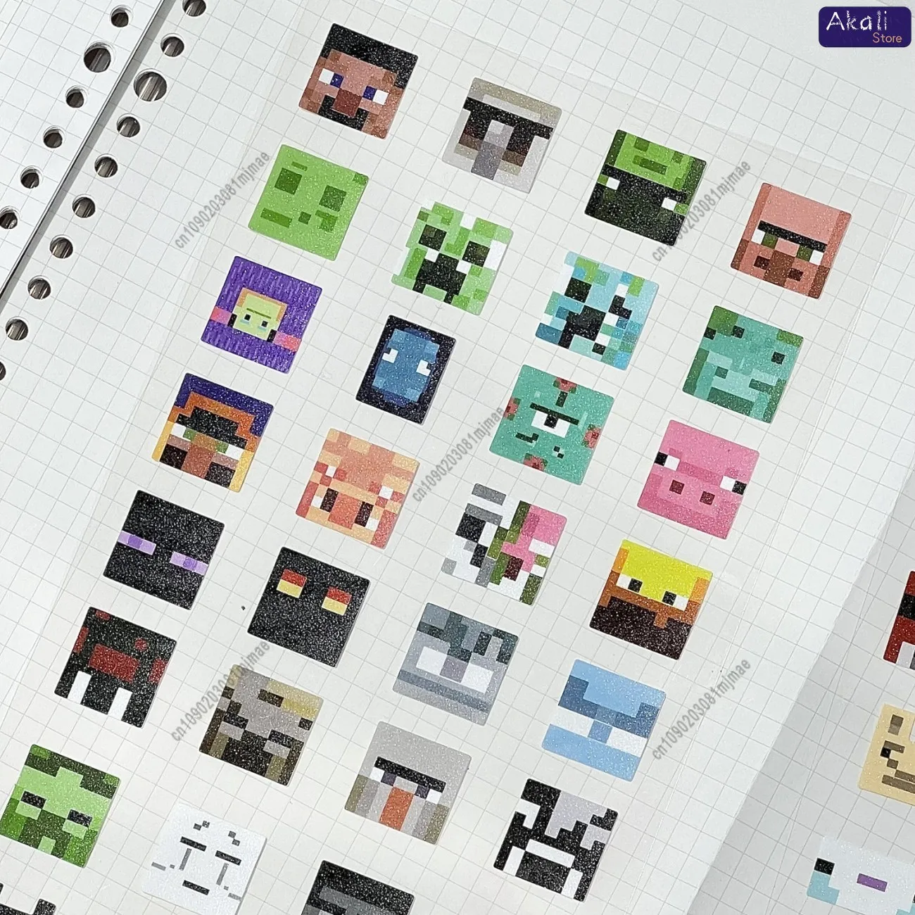 مجموعة ملصقات لامعة على شكل بكسل، ملصقات زخرفية لطيفة يمكنك صنعها بنفسك لأجهزة الكمبيوتر المحمول والهاتف المحمول وسجل القصاصات ومستلزمات الحرف اليدوية للأطفال