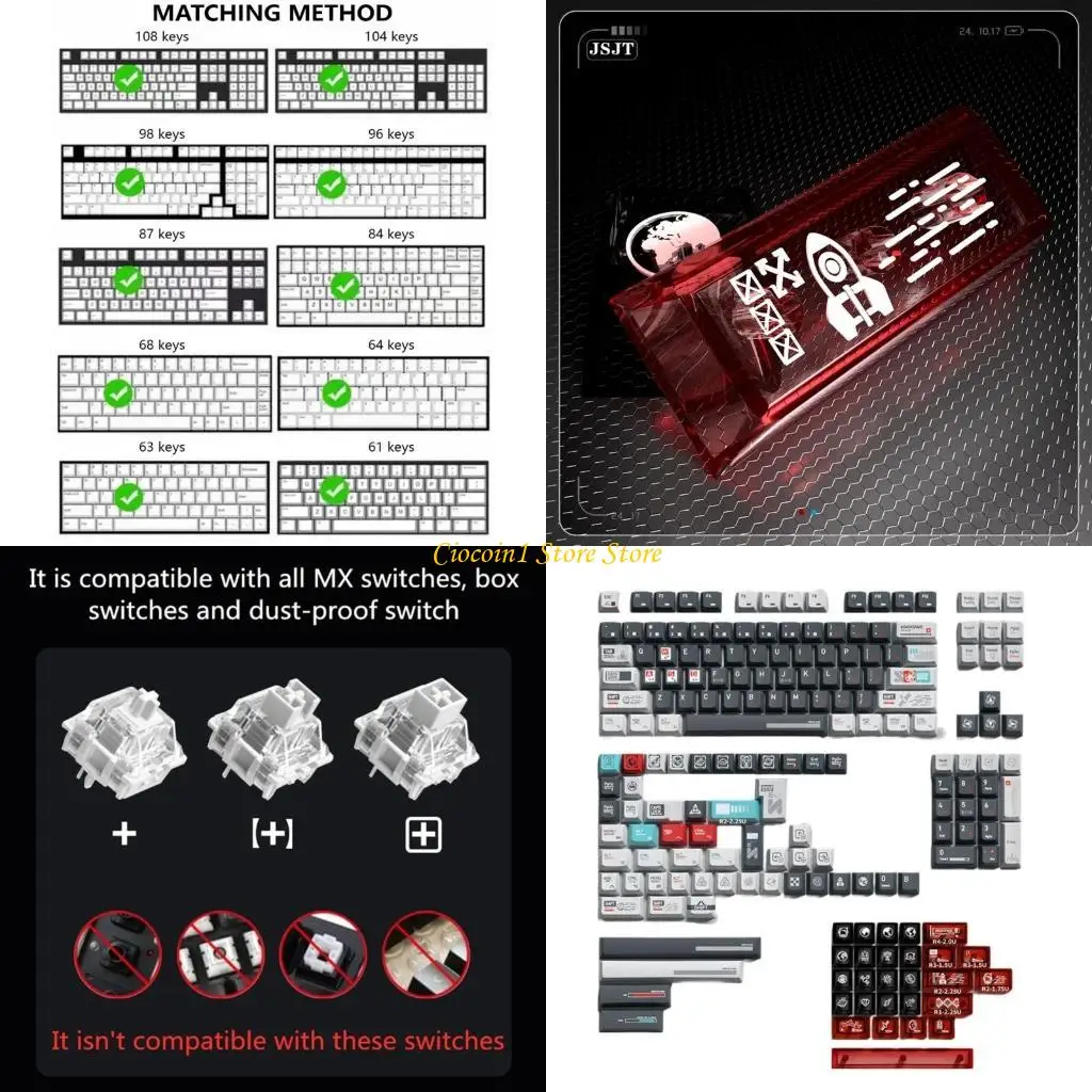 

A3PC 183Key Keycap Set Five Sides Heat Sublimated with the Moon Program Theme