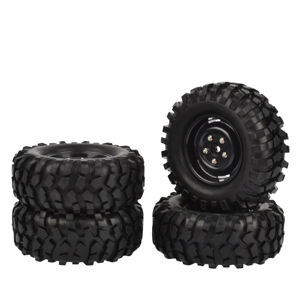 4 Stück 96 mm 1,9 Zoll Gummireifen/Reifen und Felgen für Axial SCX10 D90 Tamiya CC01 1:10 RC Rock Crawler Car