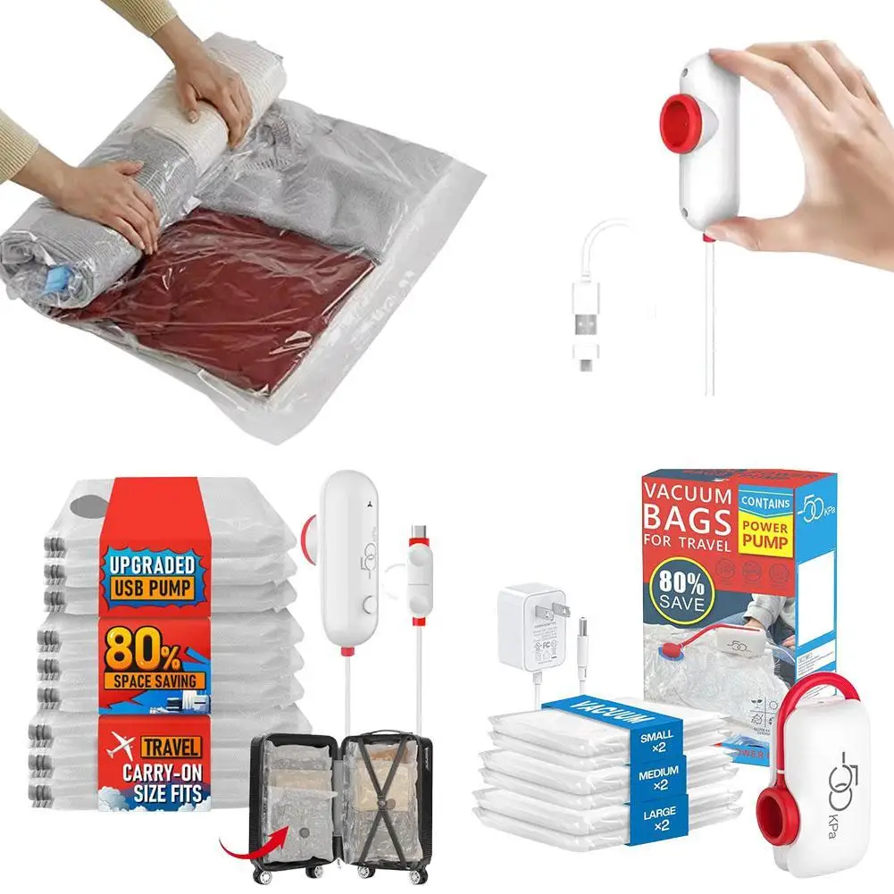 

Мощный электрический вакуумный насос с вакуумным компрессионным мешком Высокоэффективный компрессионный влагостойкий вакуумный компрессионный насос