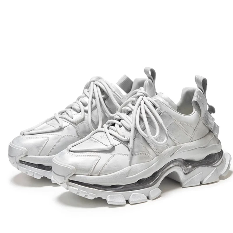 

Высококачественная женская обувь для папы из натуральной кожи, удобная дышащая спортивная повседневная обувь на толстой подошве, увеличивающая рост