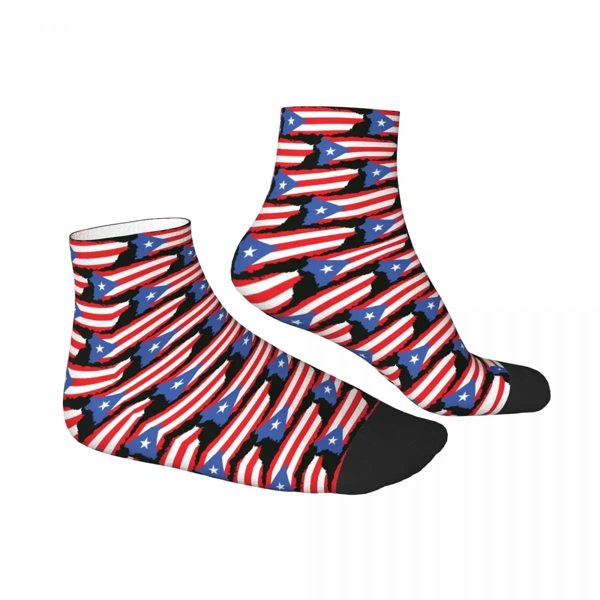 Puerto Rico Flagge (4) Socken Harajuku Hochwertige Strümpfe Ganzjahressocken Zubehör für Unisex-Geburtstagsgeschenk