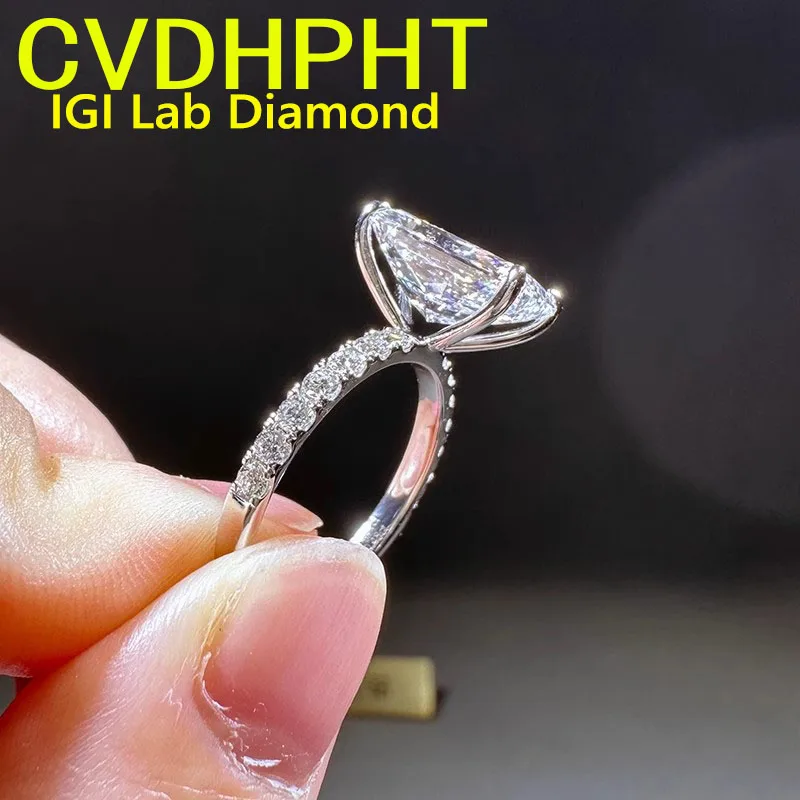 

3ct Solid 14K White Gold Ring IGI Lab Growing Diamond Ring Radiant D vs1 Diamond wedding ring Engagement Ring