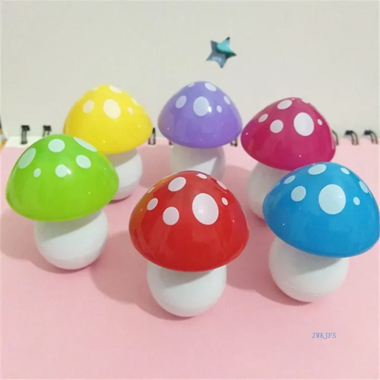 36pcs  Cute candy color mushroom ballpoint pen blue 0.7mm telescopic ballpoint pen Mini creative student gift pen