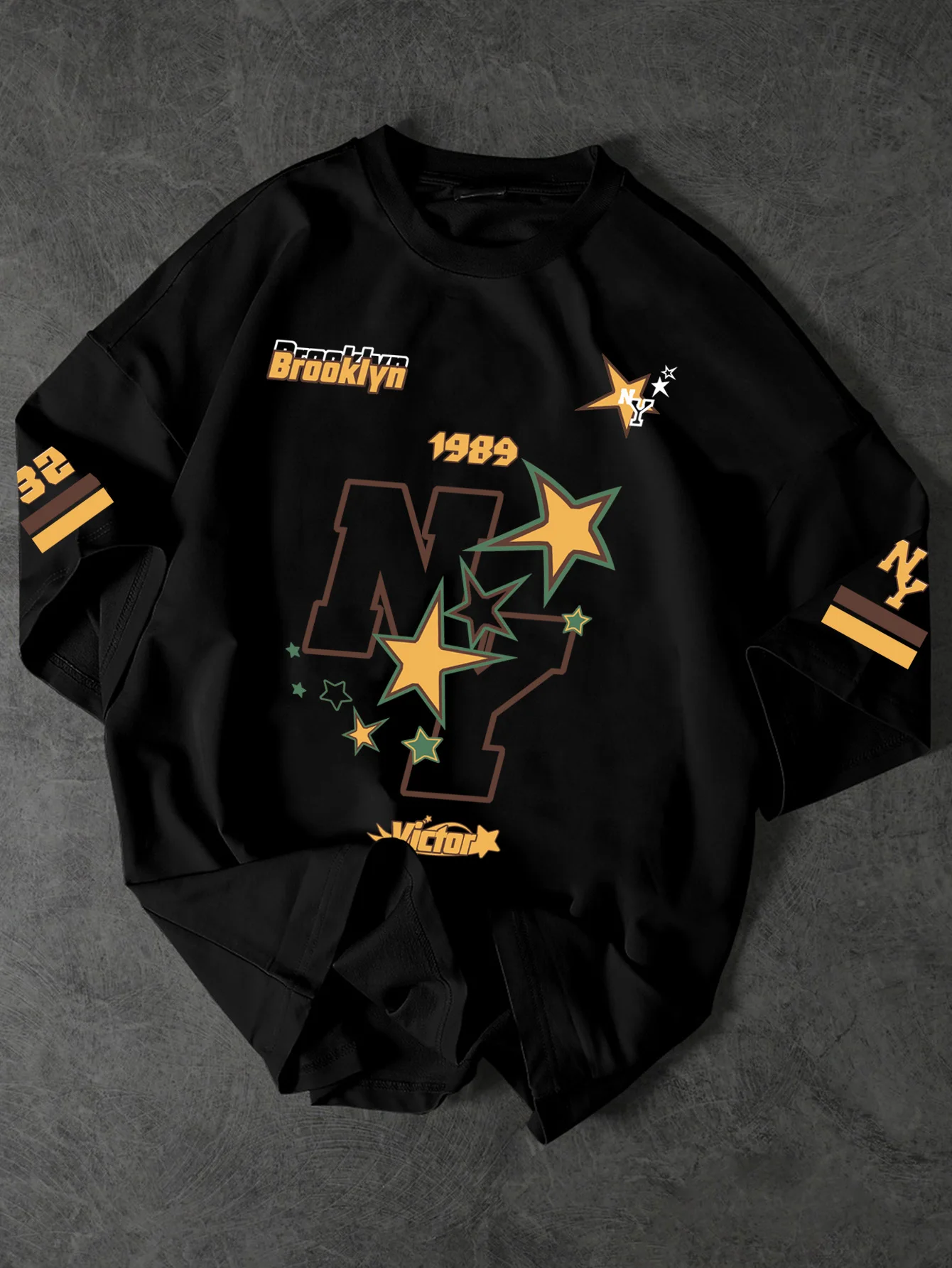 Vintage Brooklyn NY Starry Victory Graphic T-Shirt