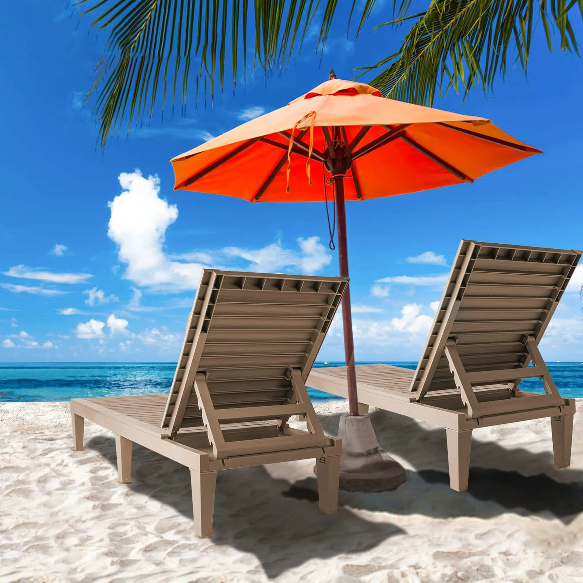 كرسي صالة خارجي، تعديل مسند الظهر بـ 5 أوضاع، كرسي صالة حمام السباحة قابل للتعديل، كرسي صالة حمامات الشمس المقاوم للماء