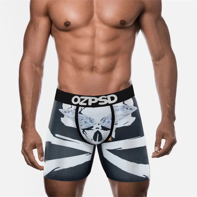 OZPSD Sexy Men Underwear Boxers Cueca Male Panty Lingerie Men Underpants Boxershorts Plus Size Breathable Print Man Boxer Briefs