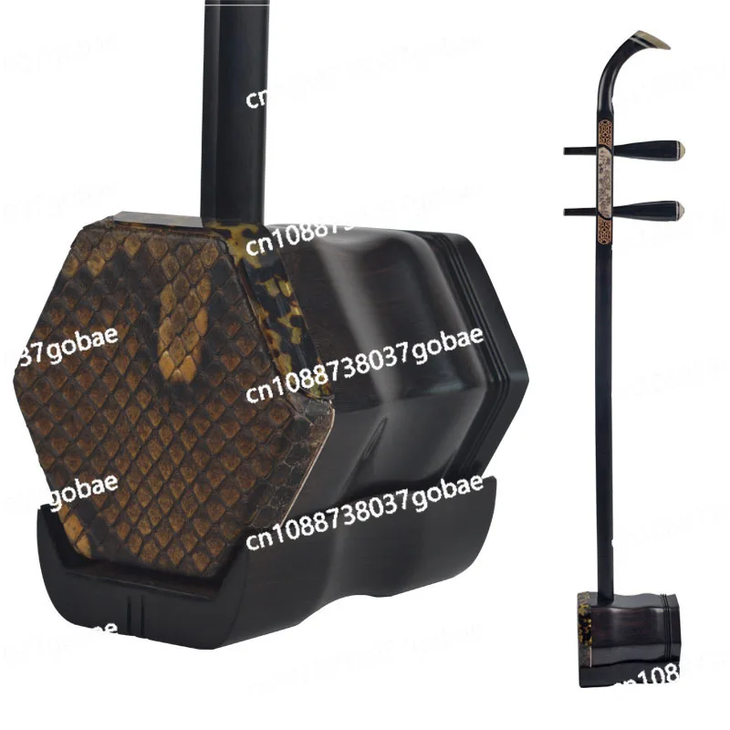 One piece of bone carving wood shaft Erhu will be sent on behalf of a full set of accessories, ebony Erhu.