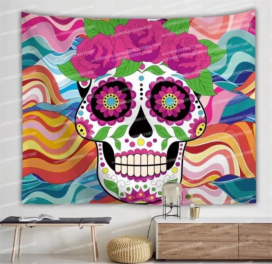 الجمجمة نسيج حائط الخلفية الشنق نسيج القبلية ورقة المنزل نسيج المعيشة نسيج ديكور المنزل نسيج روما نسيج