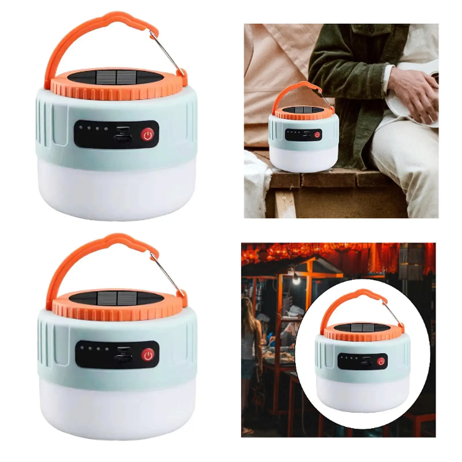Linterna LED portátil para acampada, tienda de pesca ligera para luz de emergencia al aire libre, cortes de energía, mercado nocturno