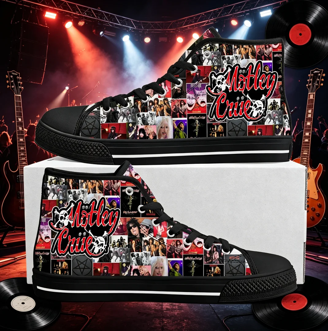

Band 80S Metal Vintage Rock Band High Top Sneakers 80S Metal Vintage Custom Art Print Unisex Outdoor Casual Comfort Fashion Shoe
