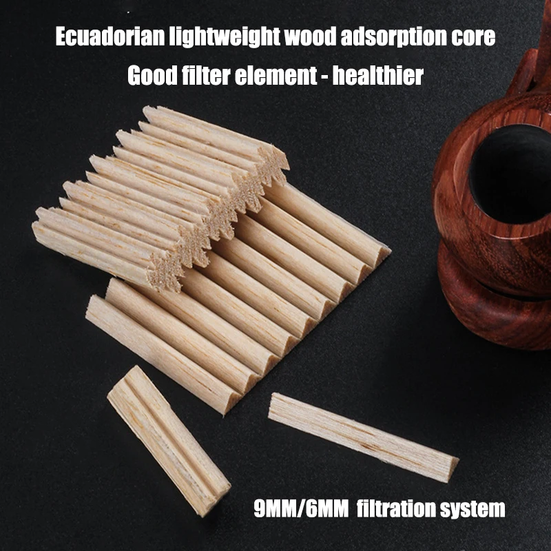 PERFECT 6mm/9mm Wooden Filter Core For Pipe, Ecuadorian Light Wood Filter Core, Highly Efficient Filter For Light Wood Pipe