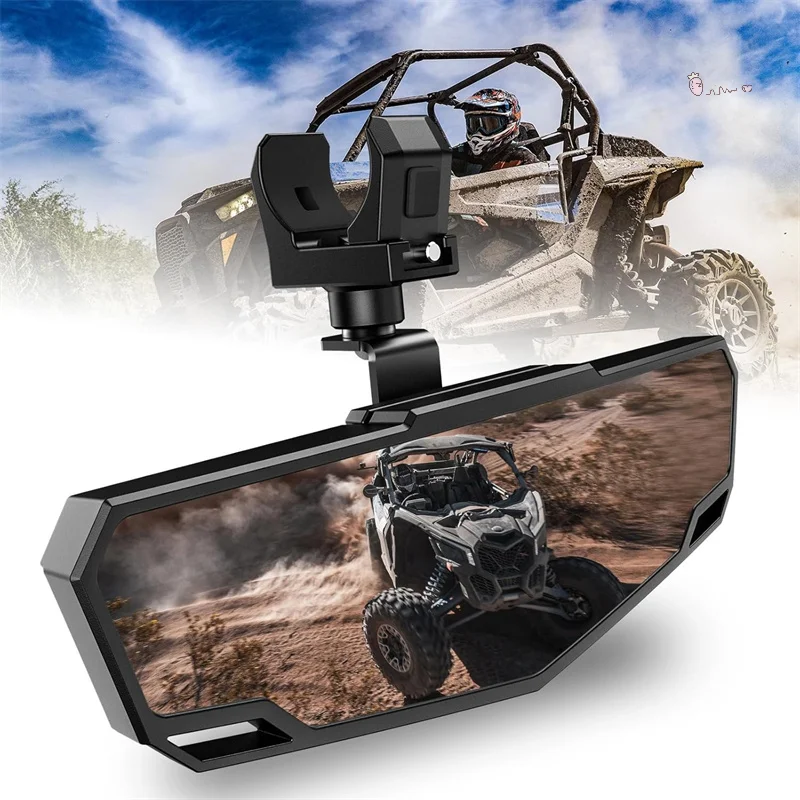 

Universally UTV Center Wide Rearviews Glass For 1.5"-2" Roll Tube Cage Adjustable UTV Rear View Glass