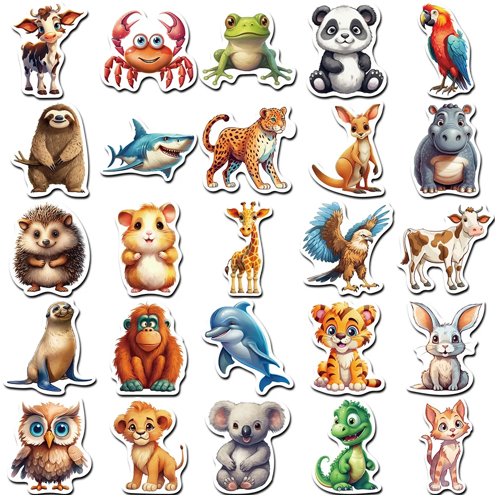 10/30/50 Stuks Cartoon Schattige Dierenwereld Sticker Diy Telefoon Laptop Bagage Skateboard Graffiti Stickers Leuk Voor Kind Speelgoed