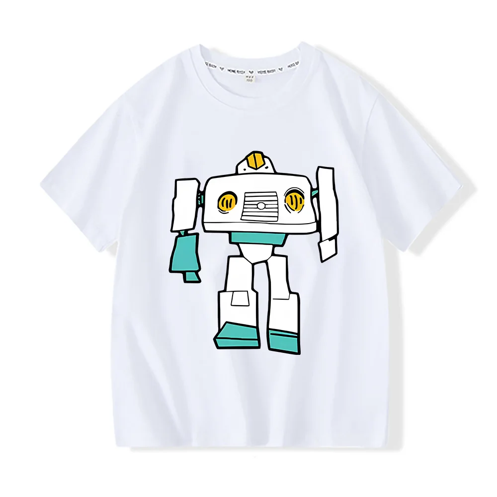 HELLO CARBOT Robots Anime T-shirt Kawaii Cotton Children Tee-shirt Short Sleeve Boys/Girls Tshirt Summer Tops Graphic Tee-shirt