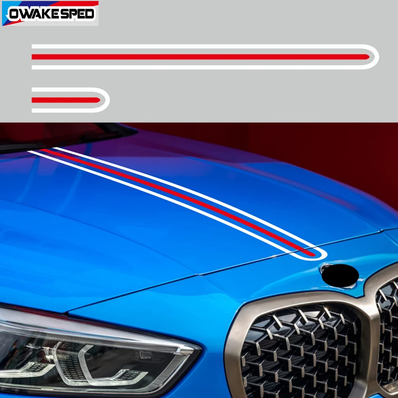 

Car Sport Stripes Auto Hood Bonnet Sticker Motorsport Vinyl Decal Tail Engine Cover Film For BMW M Sport 12345678 Series X3X4X5